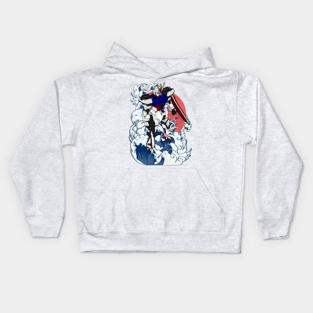 GAT-X105 Strike Gundam Kids Hoodie by gblackid